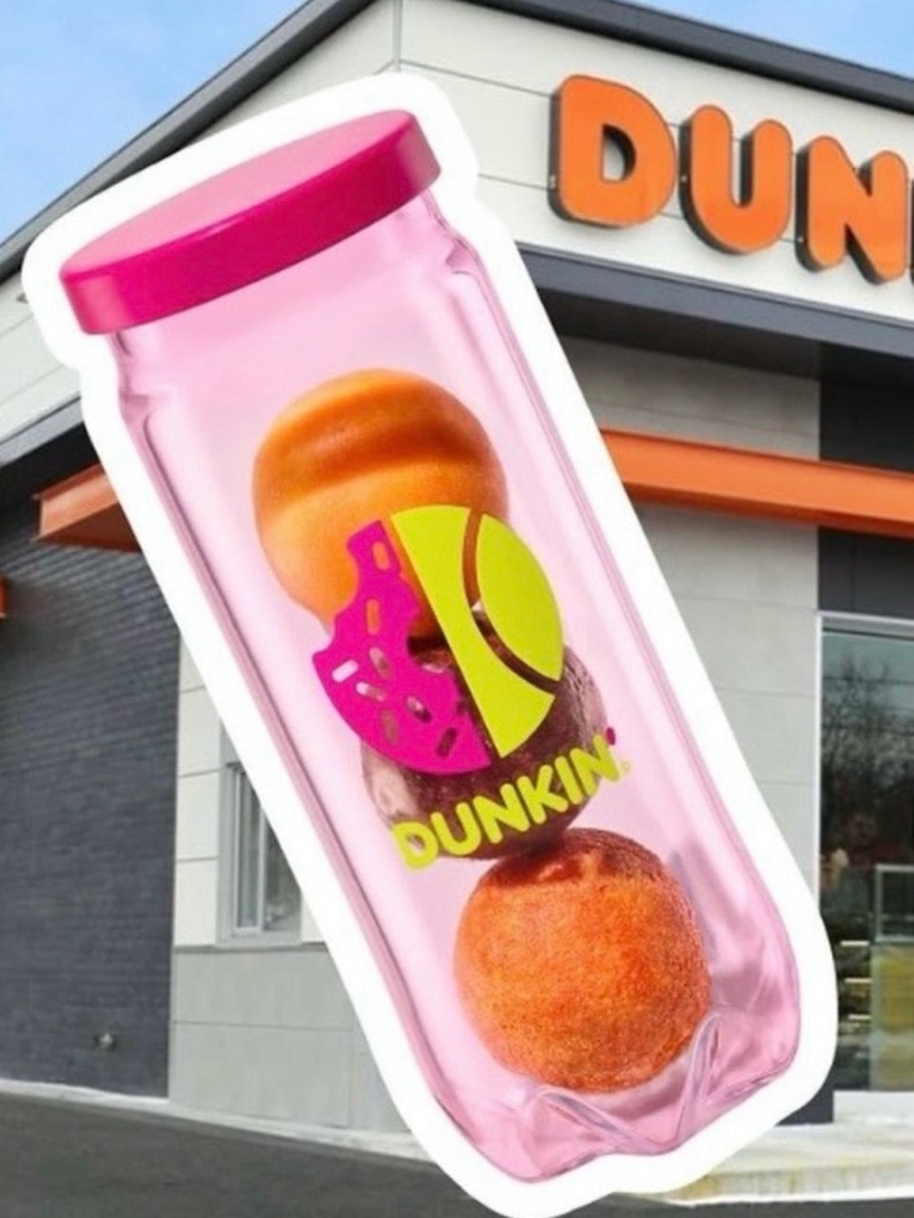 Dunkin Donuts 2026 Mini Tennis Ball Can/3-Count Munchkins Holder Limited Release